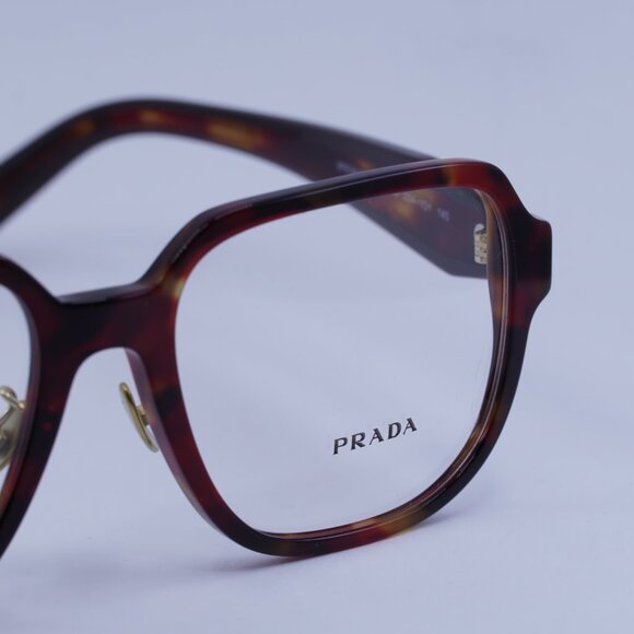 Prada PRB07VD 22A1O1 Eyeglasses Poppy Tortoise/Bordeaux 56mm Square Frame - Picture 5 of 11